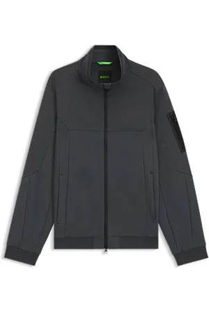 HUGO BOSS Water-repellent jacket in jersey and softshell fabric