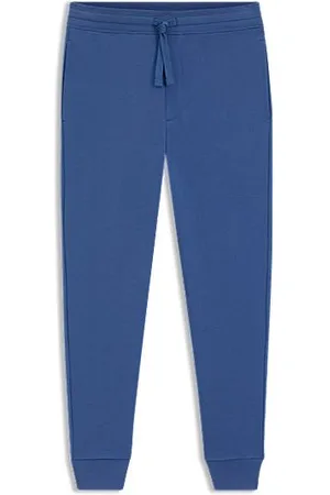 HUGO BOSS Cotton-terry tracksuit bottoms with logo print