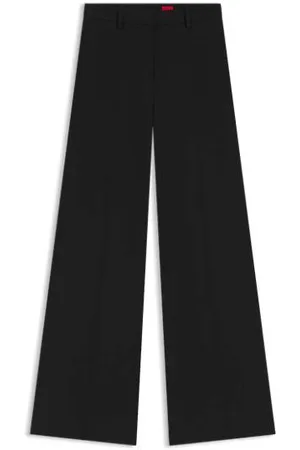 HUGO BOSS Regular-fit flared-leg trousers in stretch fabric
