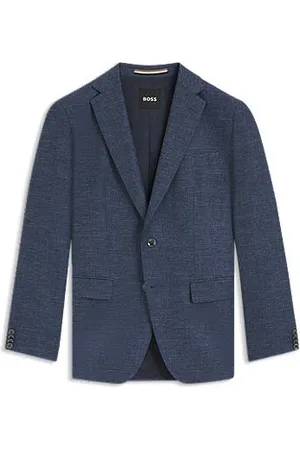 HUGO BOSS Slim-fit blazer in patterned stretch fabric