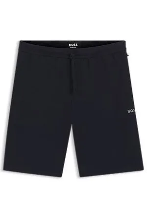 HUGO BOSS Waffle-structured pyjama shorts with embroidered logo