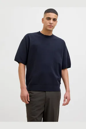 JACK & JONES Enfärgat Stickad T-shirt