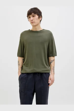 JACK & JONES Enfärgat Stickad T-shirt