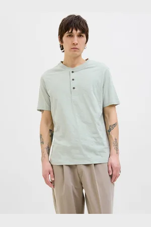 JACK & JONES Enfärgat Kinakrage T-shirt