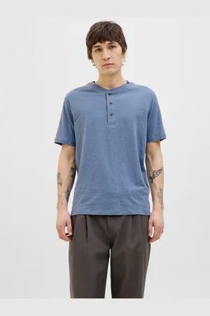 JACK & JONES Enfärgat Kinakrage T-shirt