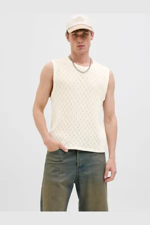 JACK & JONES Enfärgat Stickad T-shirt