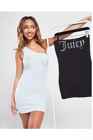 Juicy Couture Kvinna Vita klänningar - Diamante One Shoulder Dress