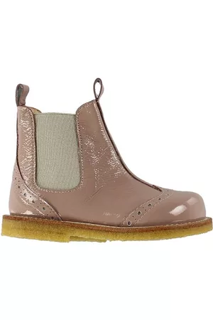 ANGULUS Flicka Chelsea boots - Kängor - Chelsea - Dammrosa m. Hålmönster