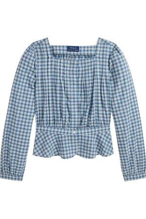 Ralph Lauren Skjortblus - Hemingway - Damm /Vit rutig - - 7 år (122) - Skjorta