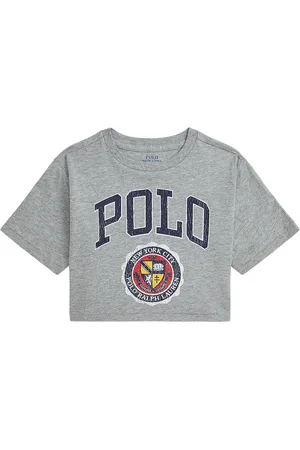 Ralph Lauren T-shirt - Beskuren - Gråmelerad m. Tryck - - 3 år (98) - T-shirt