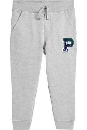 Ralph Lauren Sweatpants - Gråmelerad m. Marinblå - - 2 år (92) - Sweatpants