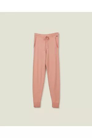 Leona Organic Cotton Velour Pants, Pink