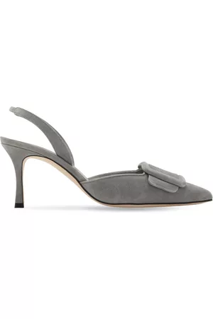 Manolo Blahnik Kvinna Moccaskor - 70mm Maysli Suede Slingback Pumps