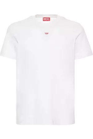 Diesel Man T-shirts - D-logo Cotton Jersey Slim T-shirt