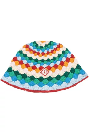 Casablanca Mini Striped Logo Crochet Hat
