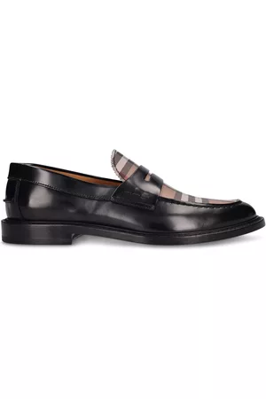 Burberry Man Loafers - Check Leather Formal Loafers