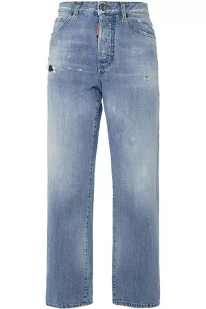 Dsquared2 Kvinna Bootcut jeans - Boston High Waist Wide Leg Denim Jeans
