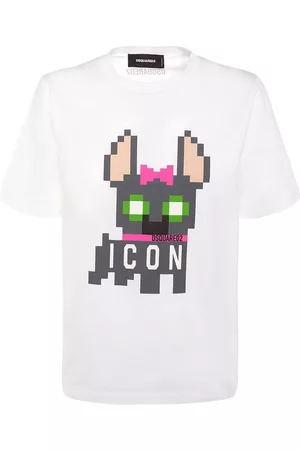 Dsquared2 Kvinna T-shirts - Icon Logo Print Jersey T-shirt