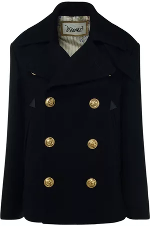 Dsquared2 Kvinna Vinterkappor - Felted Wool Double Breasted Peacoat