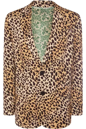 Dsquared2 Kvinna Jackor - Leopard Print Viscose Twill Jacket