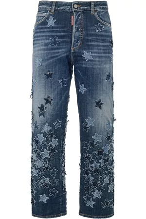 Dsquared2 Kvinna Bootcut jeans - Boston Embroidered Wide Leg Jeans