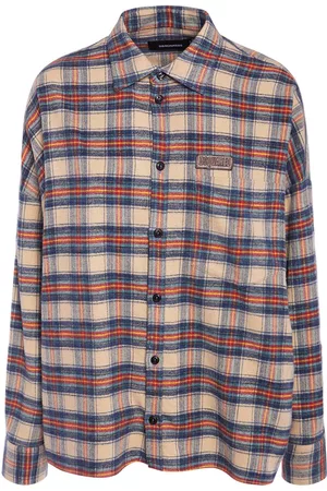 Dsquared2 Kvinna Rutiga skjortor - Checked Cotton Flannel Regular Shirt