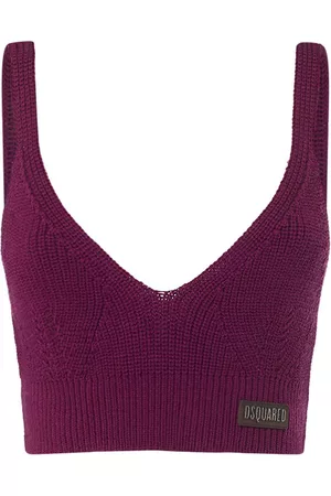 Dsquared2 Kvinna Stickade tröjor - Ribbed Wool Knit Crop Top