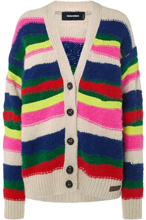 Dsquared2 Kvinna Stickade tröjor - Multicolor Stripe Knit Cardigan
