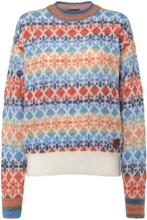 Dsquared2 Kvinna Stickade tröjor - Mohair Blend Jacquard Knit Sweater