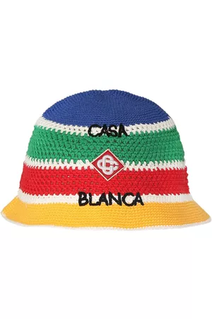 Casablanca Kvinna Hattar - Striped Cotton Crochet Bucket Hat