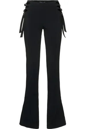 MUGLER Viscose Bend Crepe Straight Pants
