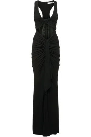 CHRISTOPHER ESBER Vivenda Draped Front Cutout Long Dress