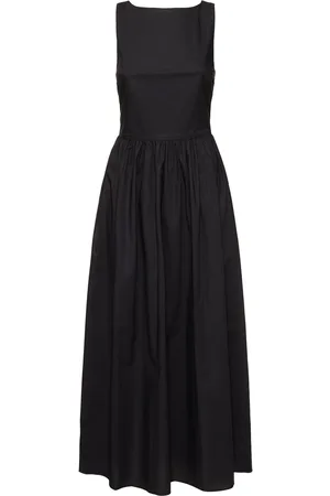 MATTEAU Tie-back Cotton Poplin Midi Dress