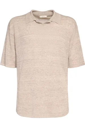 The Row Reggie Linen & Viscose Polo Top