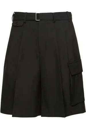 DUNST Belted Multi Pocket Wool Blend Shorts
