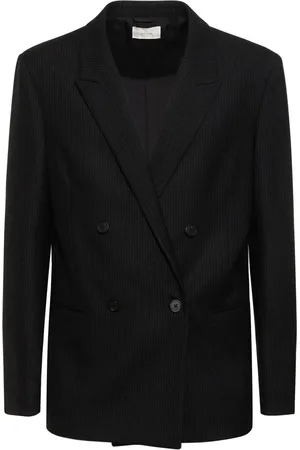 The Row Pinstriped Wilson Double Breasted Jacket
