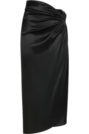 Nué Notes Satin Silk Knot Midi Skirt