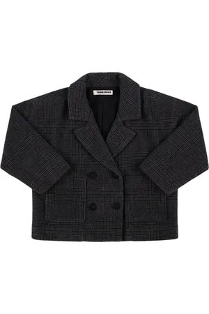 TANGERINE Checked Wool Blend Cocoon Jacket
