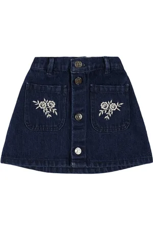 The New Society Danubio Embroidered Denim Skirt