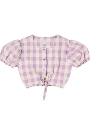MIPOUNET Cotton Blend Gingham Seersucker Shirt