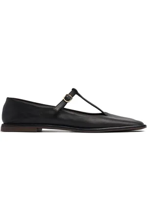 The Row Square T-strap Leather Sandals