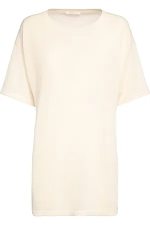 The Row Jiselle Linen Blend Short Sleeved Top