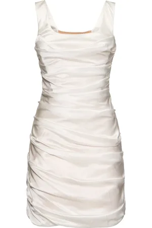 GIUSEPPE DI MORABITO Silk Satin Draped Mini Dress