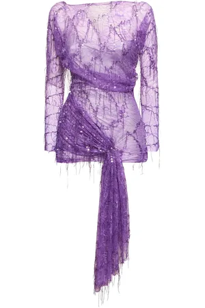 CHRISTOPHER ESBER Sequined Lace Mini Dress