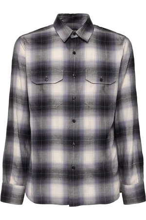 Tom Ford Fluid Cotton Blend Check Military Shirt