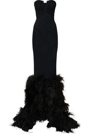DAVID KOMA V Cut Feather Gown