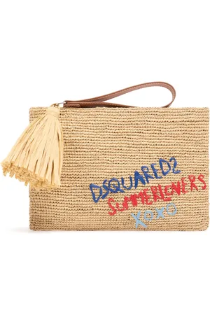 Dsquared2 Embroidered Raffia Pouch