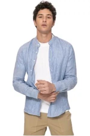Brunello Cucinelli Skjorta, Herr, M, Linne, Randig linneskjorta