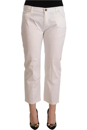 L'Autre Chose Kvinna Skinny jeans - White Cotton id Waist Cropped Denim Jeans