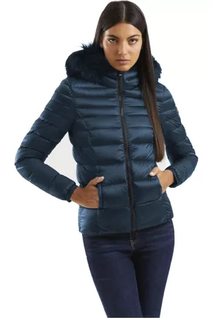 RefrigiWear Kvinna Dunjackor - Blue Polyamide Jackets & Coat